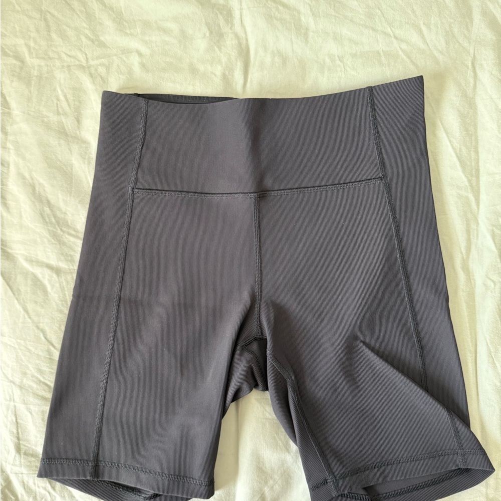 Lululemon Athletica Ribbed Black Bike Shorts High-Rise